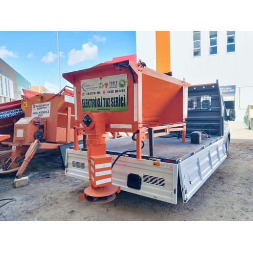 KAMYONET ÜZERİ TUZ SERPME MAKİNESİ 1.2 M3 / ELEKTRİKLİ / UZAKTAN KUMANDALI / 